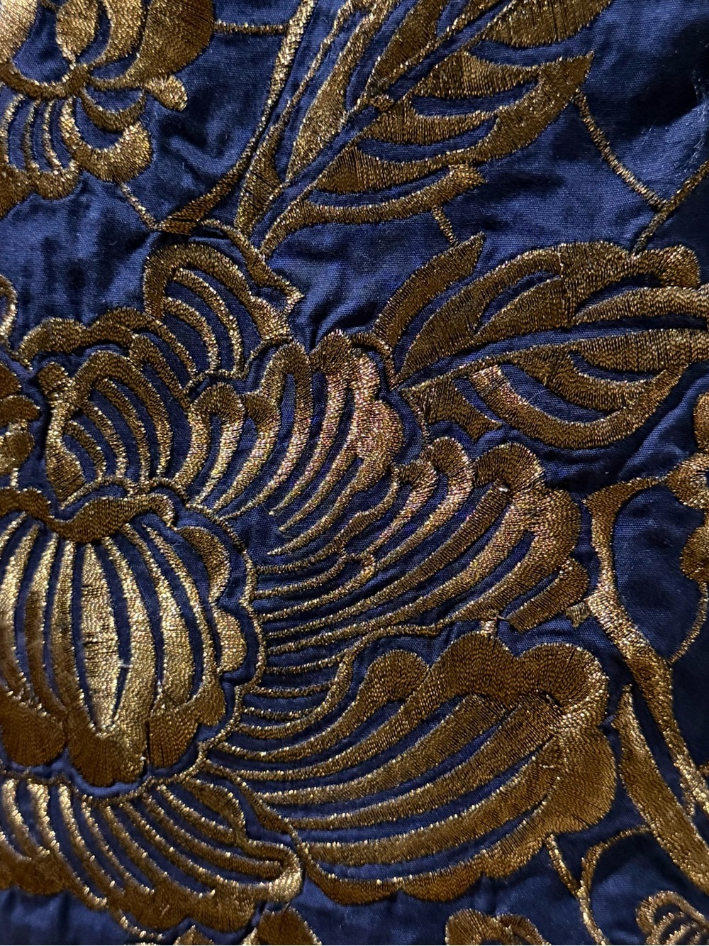 Anthropologie x Floreat Print Embroidered Blue White Floral Bronze Dress size 0 - Picture 4 of 12